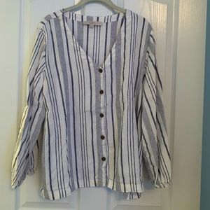 Loft linen button up blouse